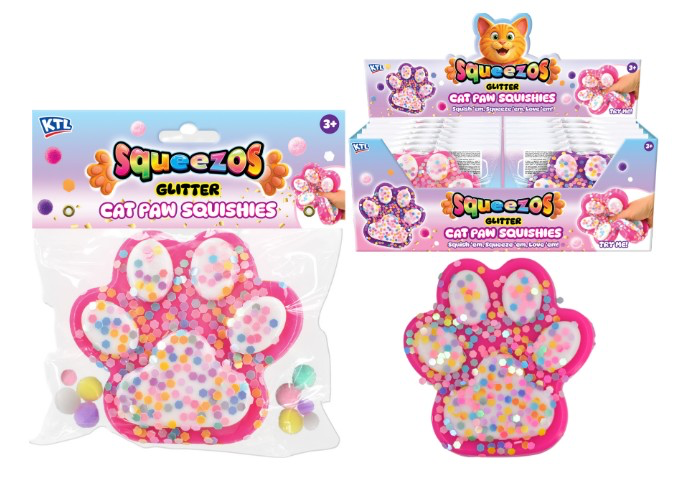 TABA FEEL LARGE CATS PAW WITH GLITTER & BOBBLES