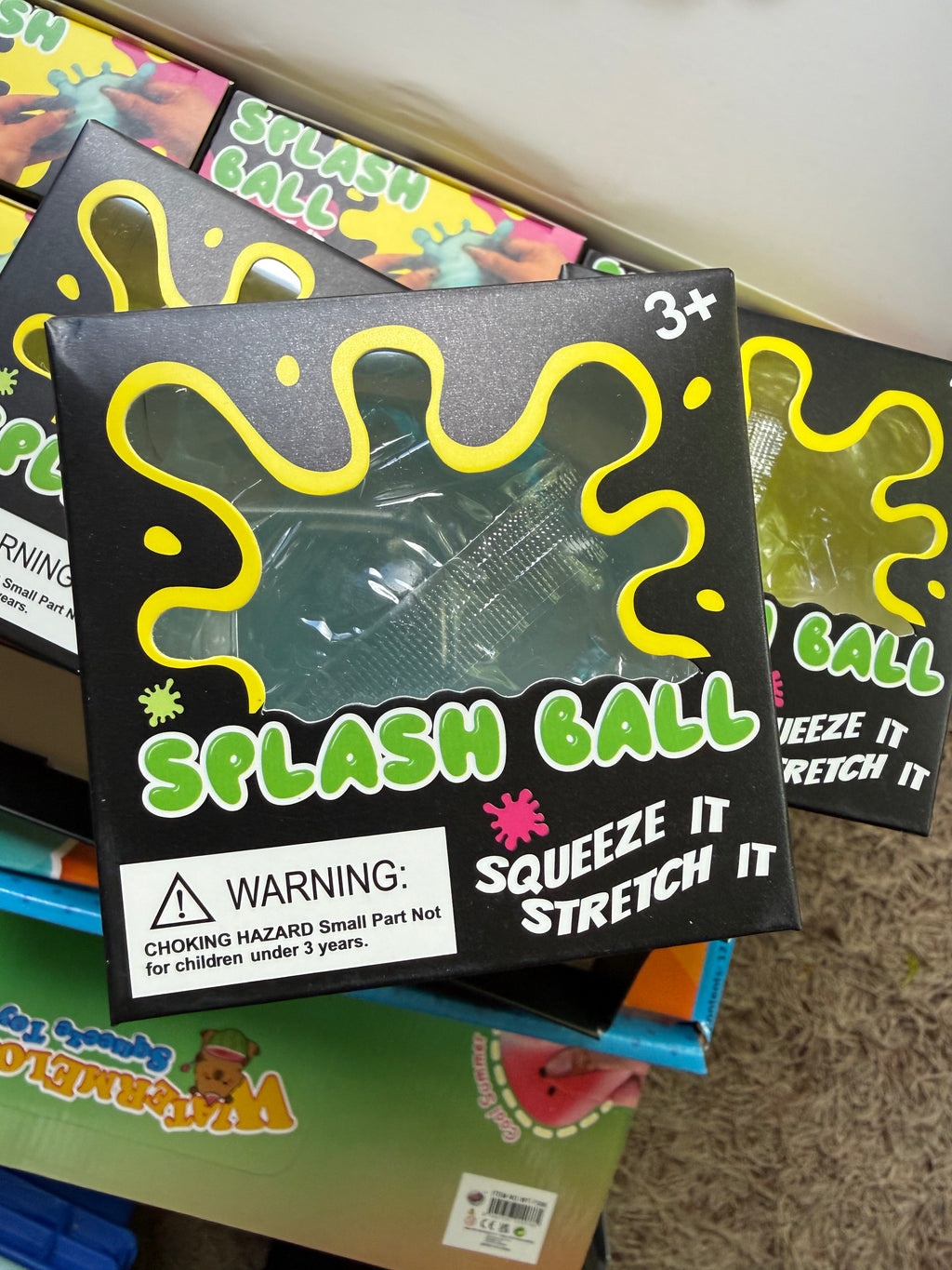 Splash Ball - Squeeze & Stretch Fun Toy for Kids Ages 3+ in Blue Green Purple Colors