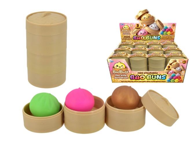 3 Tier Bao Buns Dumpling 3 Pack 3.5CM - Fun Food Playset for Kids
