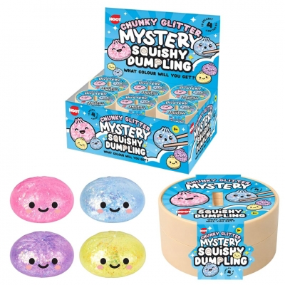 Chunky Glitter Mystery Squishy Dumpling - Fun Surprise Toy with Colorful Glittery Textures for Kids