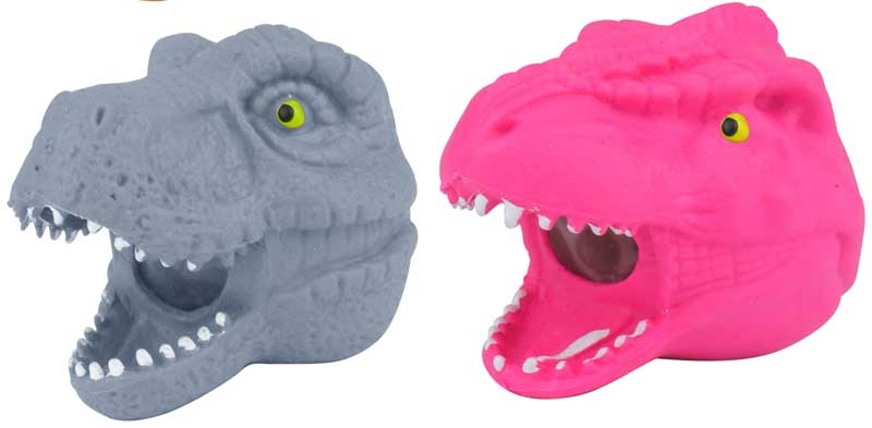 SQUEEZE DINOSAUR HEAD WITH BEADS 9CM