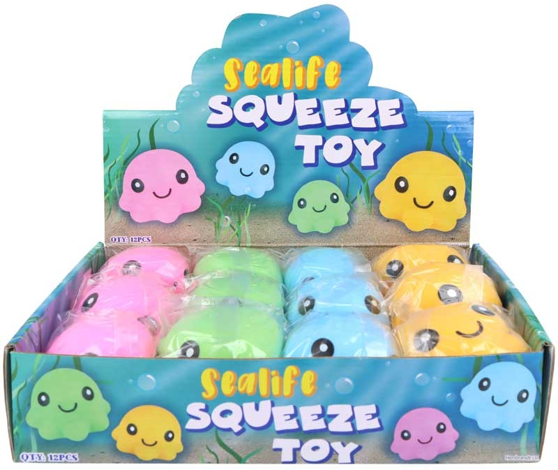 SQUEEZE OCTOPUS 12CM ASSORTED