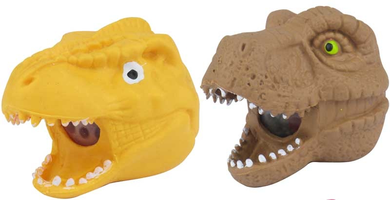 SQUEEZE DINOSAUR HEAD WITH BEADS 9CM