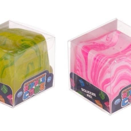 Maltose Squeeze Ripple Cube - 5.5cm Slow Release Stress Relief Squishy in Pink Green Blue Orange