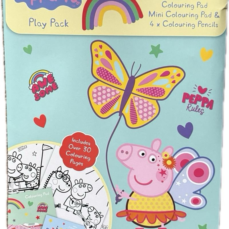 Peppa Pig Play Pack with 30+ Colouring Pages & 4 Crayons for Creative Fun