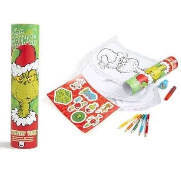 The Grinch Activity Tube Pens Glitter Glue & 5 Colouring Pages Perfect Stocking Filler for Ages 3+
