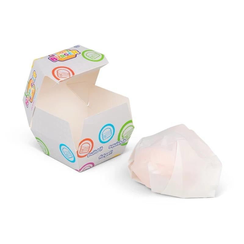 Fidget Burger Build It Squish It Fidget Game for Ages 3+ with Multiple Pieces Not Suitable Under 36 Months Adult Supervision Required