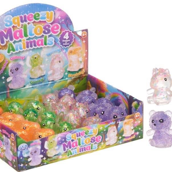Sugar Squish - Sensory Toy Maltose Squish in Four Vibrant Colors & Designs Elephant Bear Dinosaur Unicorn Perfect for Gifts